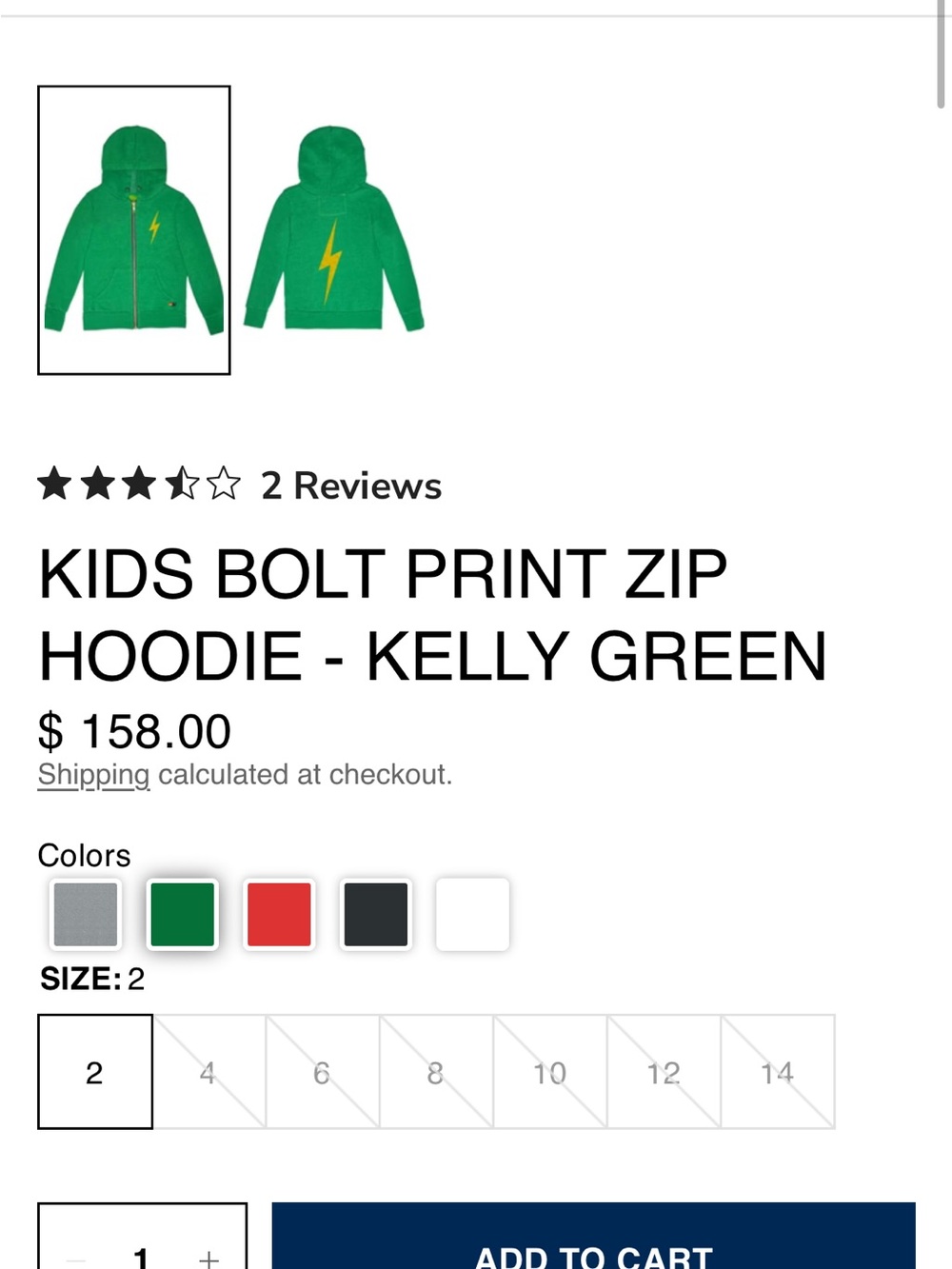 Aviator Nation Kids Kelly Green Bolt Sweatsuit - Picture 7 of 7